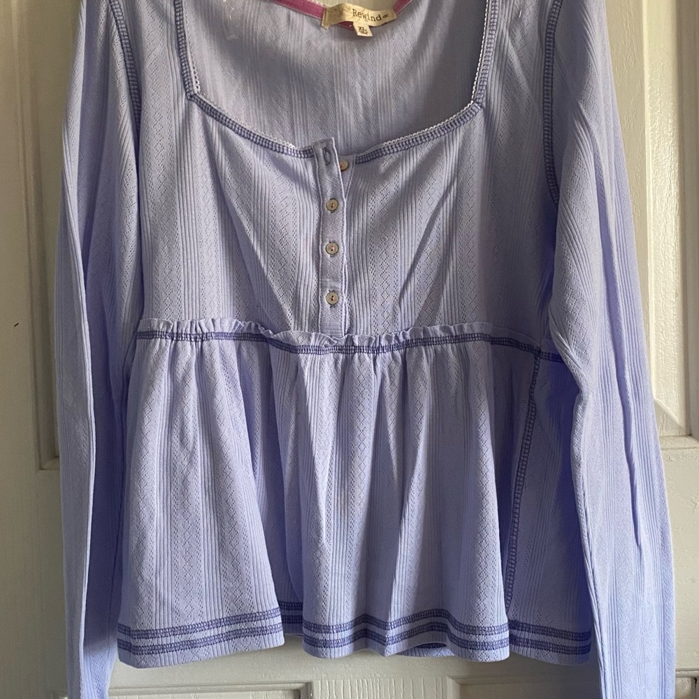 Purple Peplum Blouse/Babydoll Top